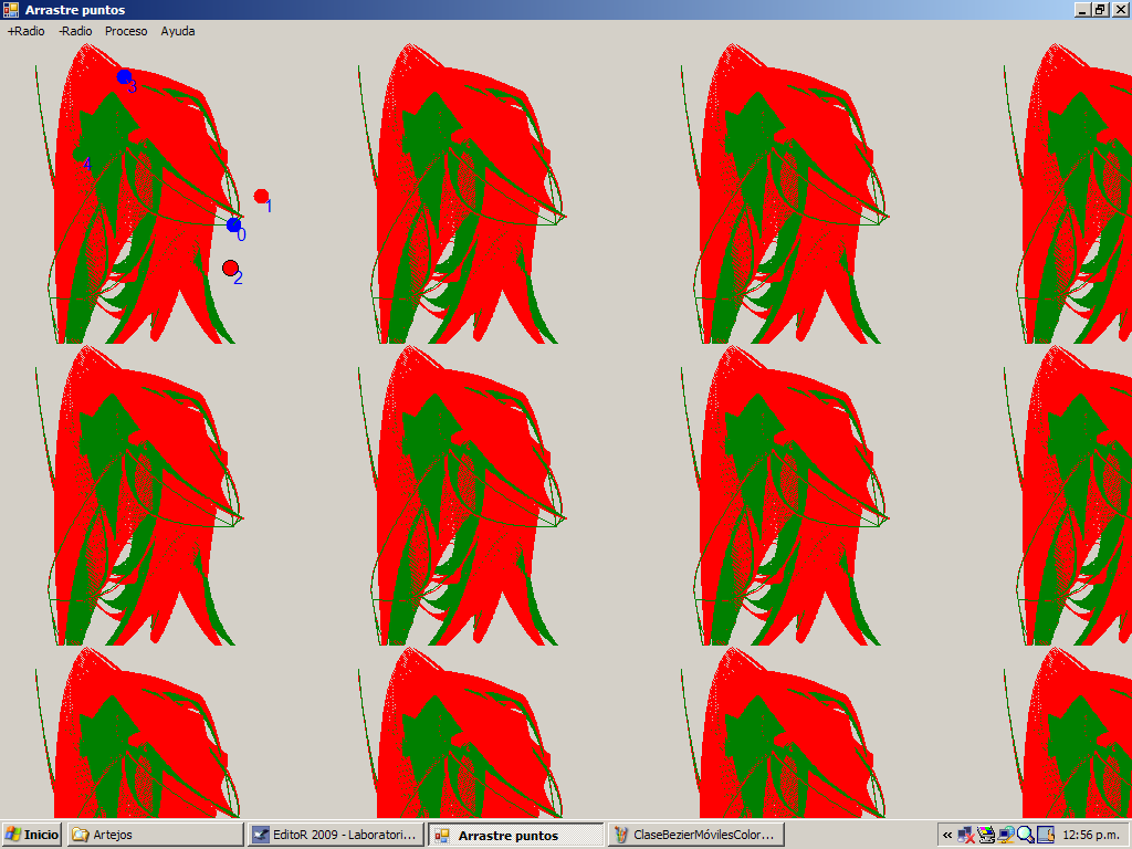 Ms rastro dejado por una curva en movimiento