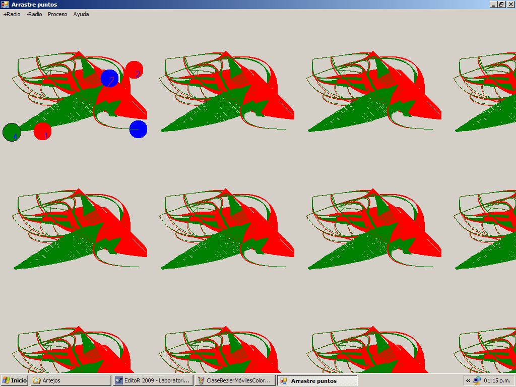 Ms rastro dejado por una curva en movimiento