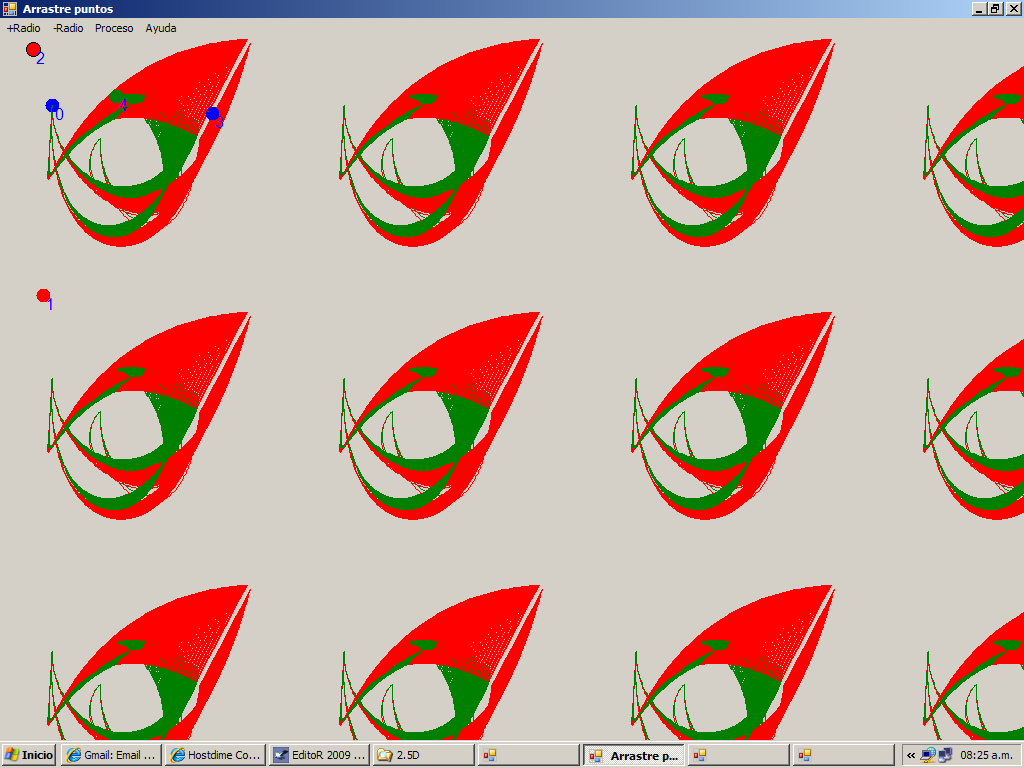 Ms rastro dejado por una curva en movimiento